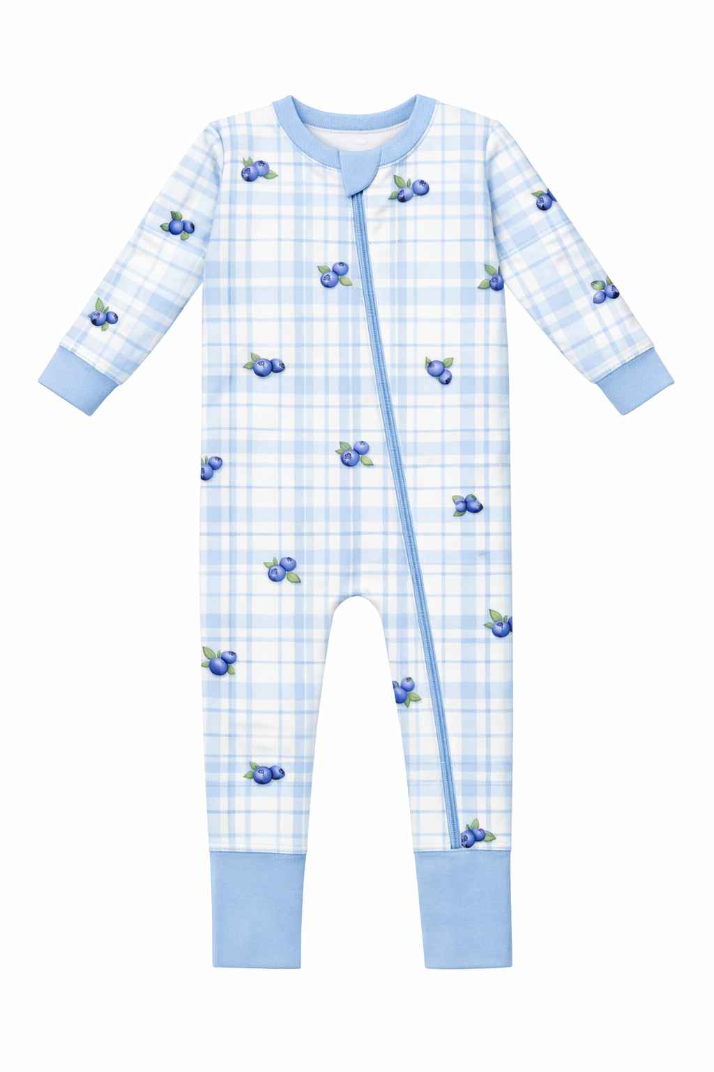Blueberry Plaid Bamboo Zippie