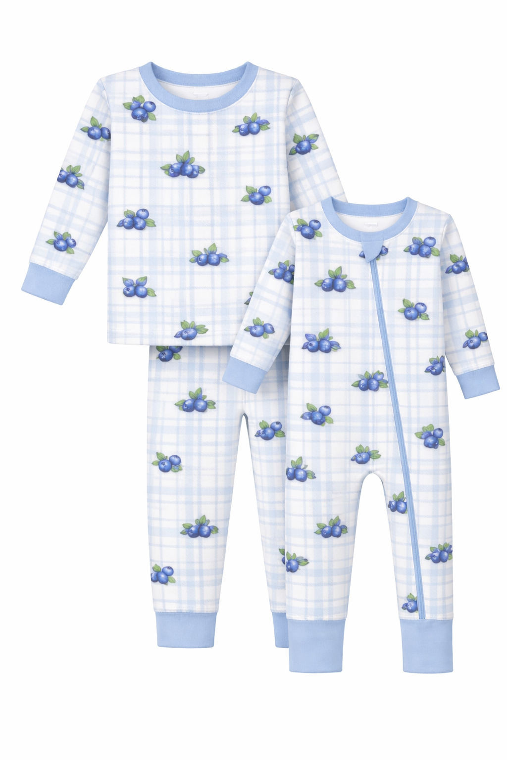 Blueberry Plaid Bamboo Pajama Set
